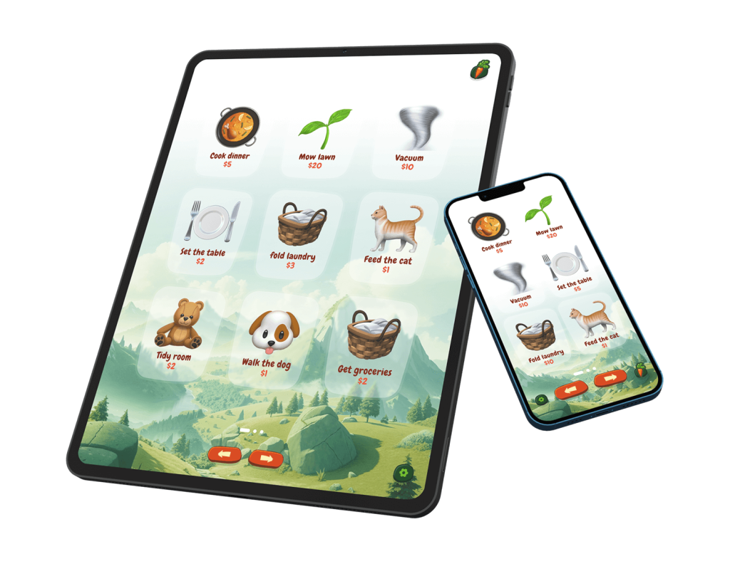 Mockup dell'app Tasks n Chores